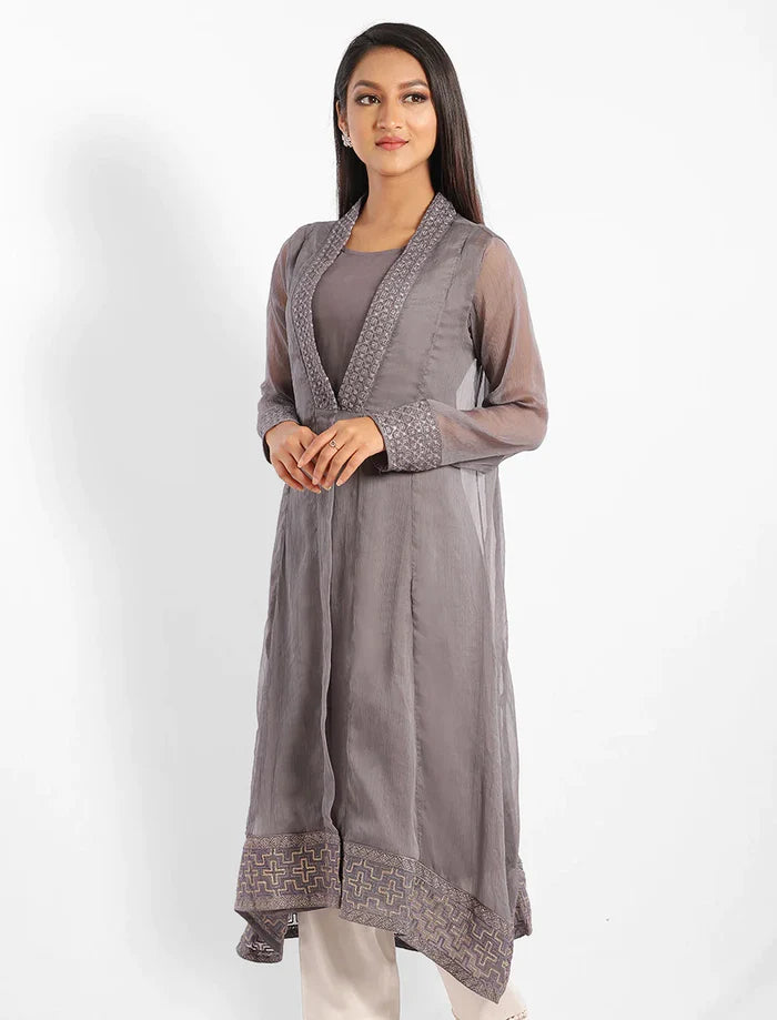 Embroidered Shrug Set