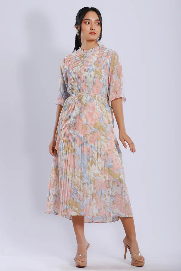 Pleated Long Dress
