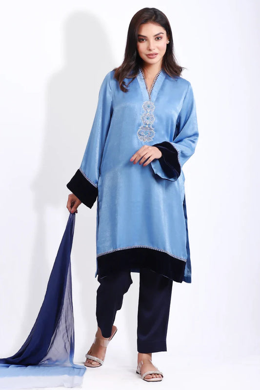 Regular Fit Zardozi Kameez and Dupatta
